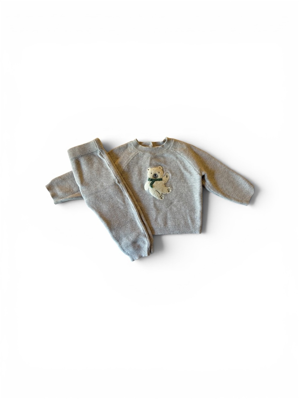 Little Me Bear Cotton Crewneck Sweater Pants Set 100% Cotton 9M Winter Christmas